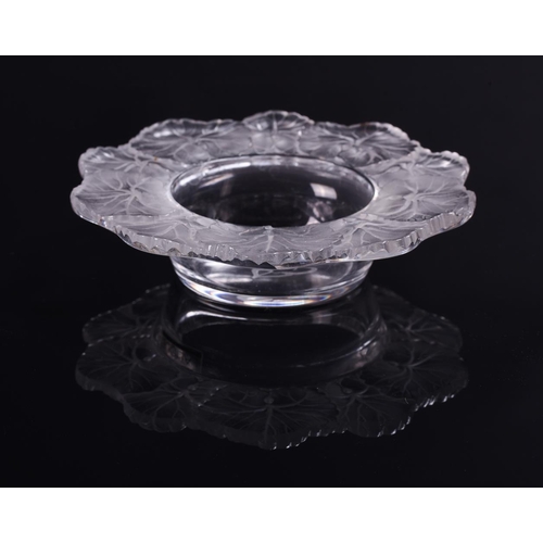 219 - A group of four small crystal Lalique bowls comprising a small 'Honfleur' bowl, 15cm diameter, a 'Du... 