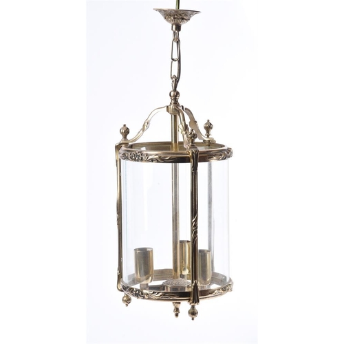 384 - A group of various 20th century lighting, to include a cylindrical chandelier, 40cm high, a set of n... 