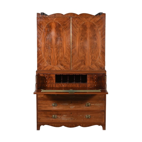 494 - A George III mahogany secretaire bookcase, c.1800, 116cm wide, 58cm deep, 196cm high
Provenance: Pro... 