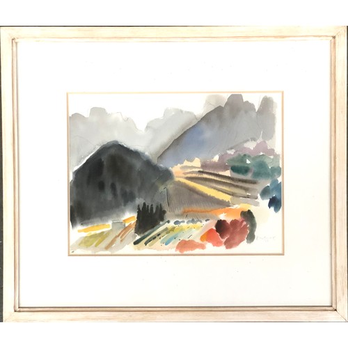 353 - Clive Blackmore (b.1940), 'Vineyards and Mountains Autumn Provence', watercolour, signed and dated 1... 