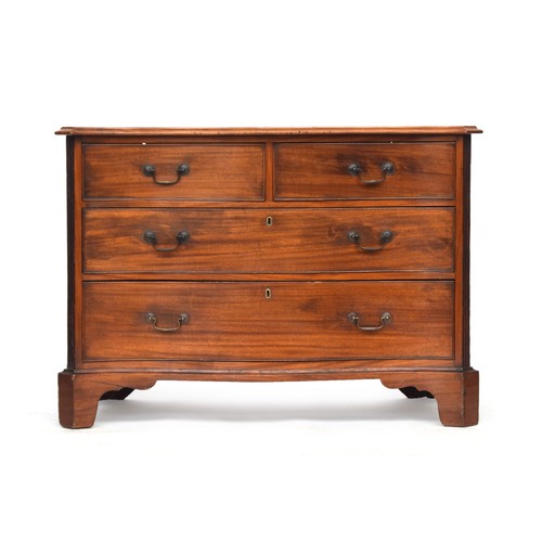 489 - A George III mahogany serpentine chest of drawers, the moulded top over two short and two graduating... 