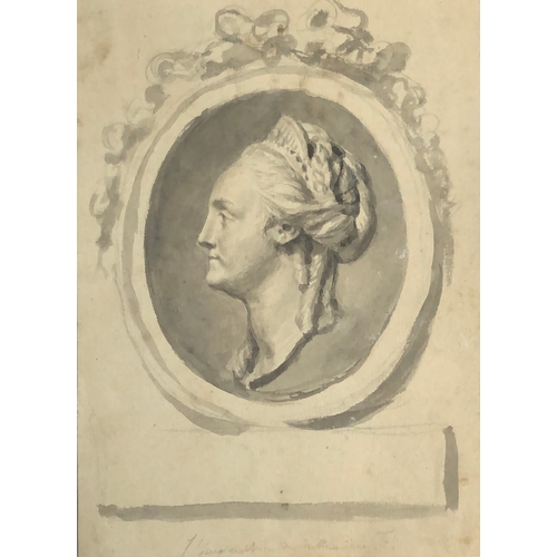 248 - Attributed to Étienne Maurice Falconet (1716-1791), monochrome portrait of a lady, the paper inscrib... 