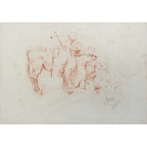 259 - Sir Edwin Henry Landseer RA (1802-1873), red chalk study of a donkey, signed in pencil, 14.5x21cm

P... 