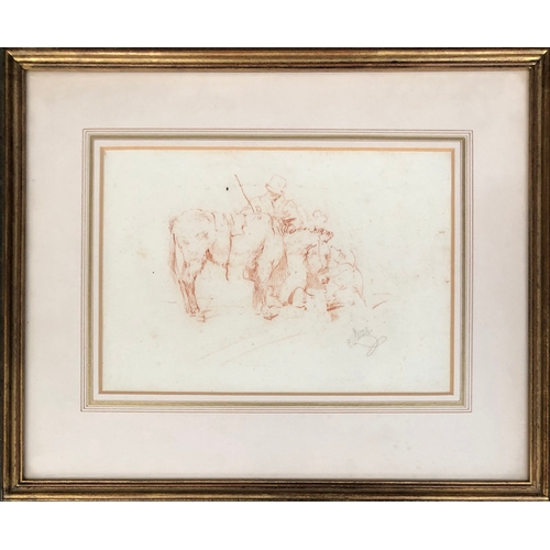 259 - Sir Edwin Henry Landseer RA (1802-1873), red chalk study of a donkey, signed in pencil, 14.5x21cm

P... 