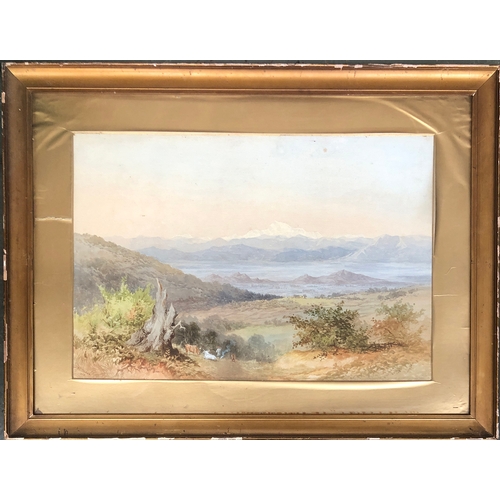 280 - George Strahan (1839-1913), an early 20th century watercolour of a mountainous landscape, titled '??... 