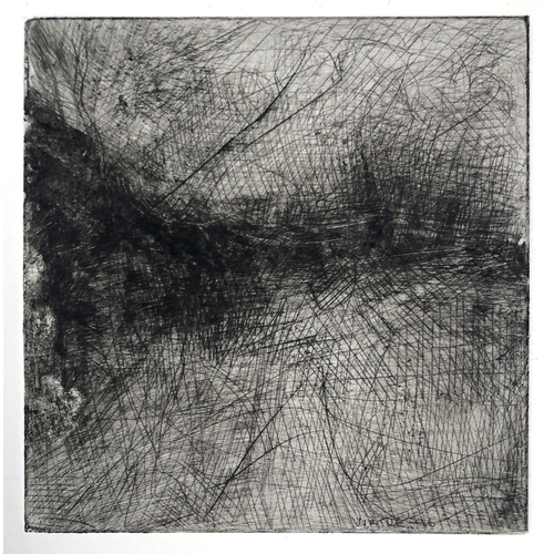 370 - John Virtue (b.1947), Landscape etching, No.29-1996 No.3, signed, titled and dated to verso, 15x15cm