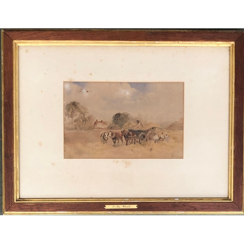 286 - Peter de Wint (1784-1849), 'Carrying Hay', watercolour, label to verso stating 'purchased at Christi... 