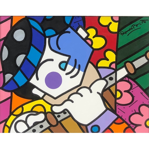 352 - Romero Britto (Brazilian, b.1963), 'Our Song', c.2000, acrylic on board, signed, also signed and tit... 