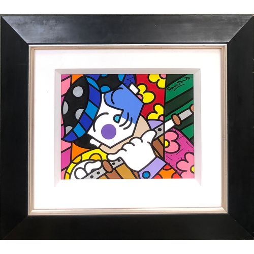 352 - Romero Britto (Brazilian, b.1963), 'Our Song', c.2000, acrylic on board, signed, also signed and tit... 