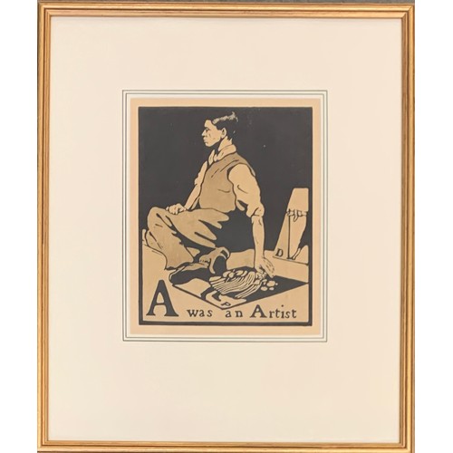 255 - Sir William Nicholson (1872-1949), 'A was an Artist', lithographic plate from 'An Alphabet', William... 