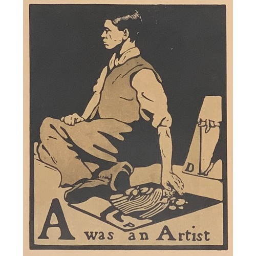 255 - Sir William Nicholson (1872-1949), 'A was an Artist', lithographic plate from 'An Alphabet', William... 