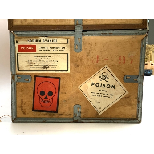 297 - A pair of vintage crates marked Cymag Poison, handle with care, 67cmW