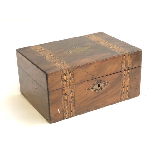 320 - A 19th century parquetry box, 25cmW