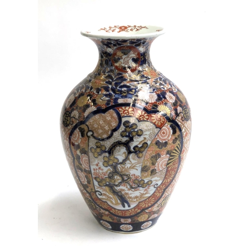 143 - A large Imari porcelain vase, 37cmH