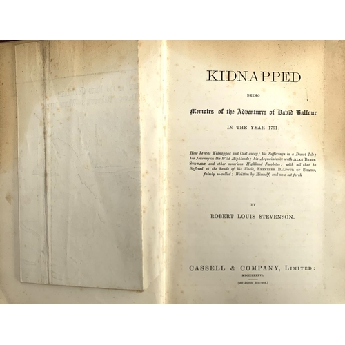 441 - STEVENSON, Robert Louis: 'Kidnapped', 1st ed. 1st state. With gift inscr. to G.E.Chadwick Healey (la... 