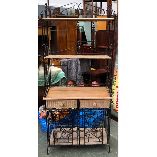 935 - A conservatory unit with shelves, drawers and bottle rack, 80x38x180cmH