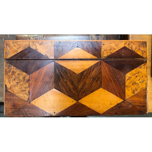 313 - A 19th century Tunbridge ware parquetry box, various woods, 23cmW