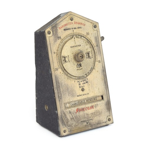 440A - An early 20th century Negretti & Zambra forecaster, calibrated with barometer readings, dials and le... 