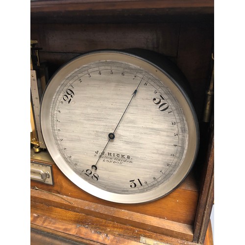 440 - A very rare large Victorian 'weather station' or combination barometer by JJ Hicks, 8 Hatton Garden,... 