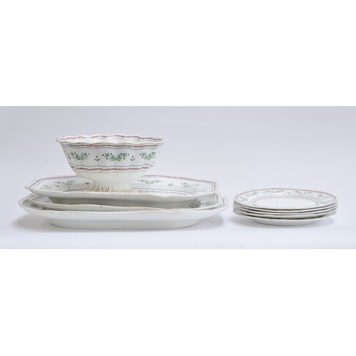 184 - A set of three 19th century Copeland meat plates, the largest 51cm wide; together with a matching fo... 