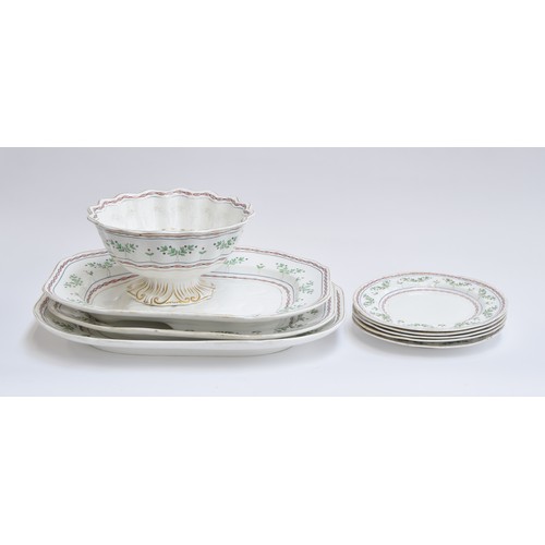 184 - A set of three 19th century Copeland meat plates, the largest 51cm wide; together with a matching fo... 