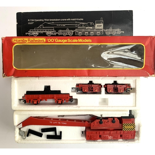 87 - A Hornby OO gauge 75 Ton Breakdown Crane Set, R739, boxed