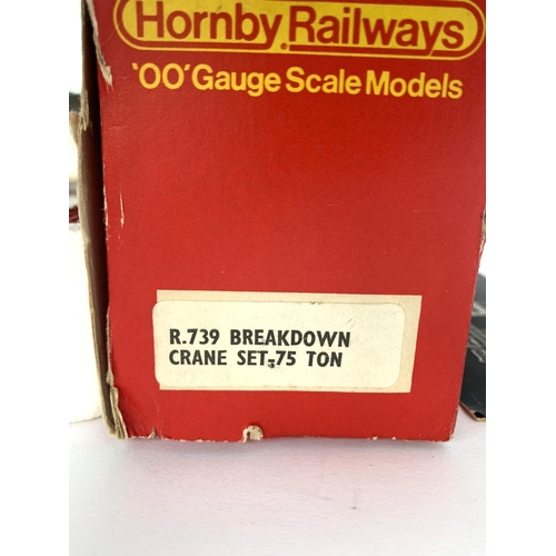 87 - A Hornby OO gauge 75 Ton Breakdown Crane Set, R739, boxed