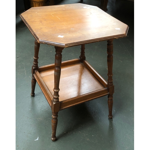 1033 - An early 20th century Liberty style octagonal occasional table with undershelf; together with a furt... 