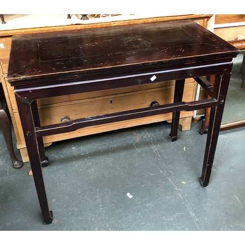 1002 - A Chinese hardwood side table, 98x48x88cmH