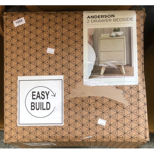 1068 - A Next Anderson 2 drawer bedside cabinet, boxed