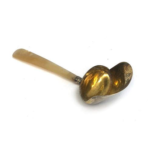 68 - A George III silver gilt and mother of pearl caddy spoon by Joseph Willmore, Birmingham 1812