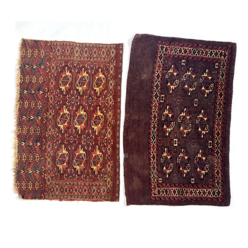 708 - An antique Tekke rug and one other, 74x114cm and 75x120cm (2)