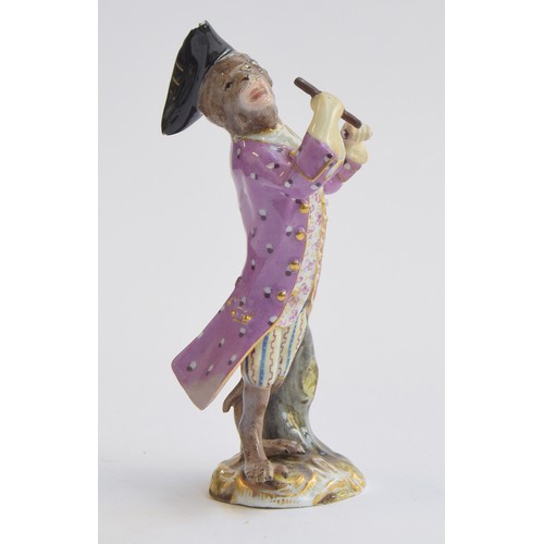 216 - A set of fourteen 19th century Meissen monkey orchestra porcelain figurines (af), all 15cm and small... 