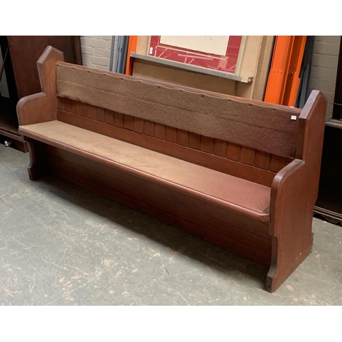 1011 - A Victorian pine church pew, approx. 202cmL