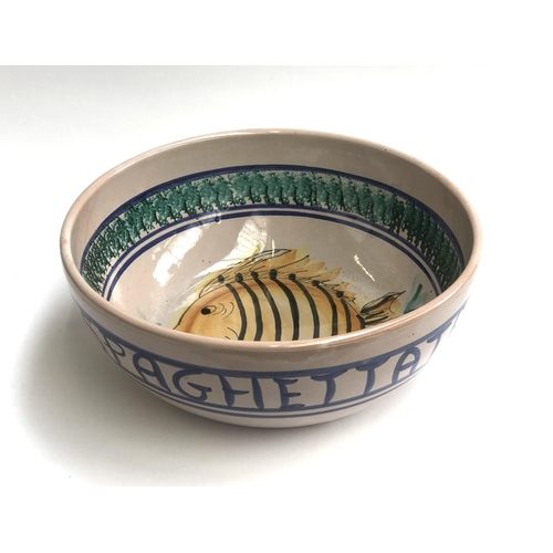 114 - A very large Italian majolica 'Spaghettata' bowl, 43cmW