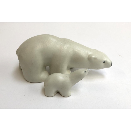 139 - An Arabia Finland polar bear, 13cmL and cub figurine, 5cmL