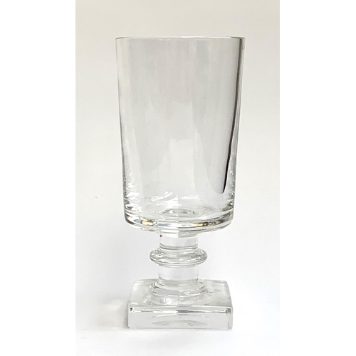 157 - An Atlantis Gulotta heavy crystal glass goblet with square foot Atlantis '81, Gulotta , 21cmH