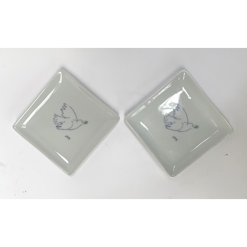 159 - A pair of Picasso 'Dove of Peace' pin dishes, each 9.5cmW