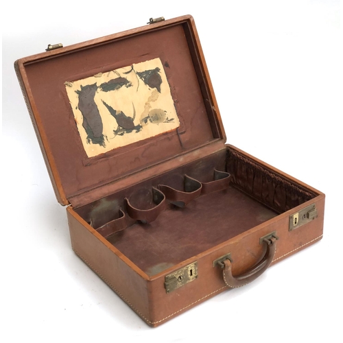 308 - A vintage leather travel case, 38cmW