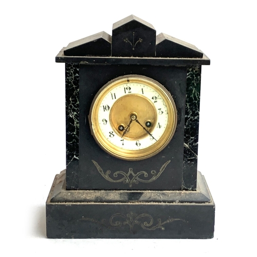 102 - A slate mantel clock, 30cmH