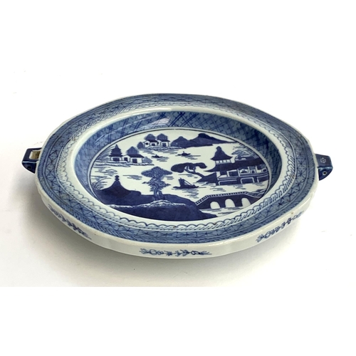 230 - A Chinese export warming dish, 26cmW