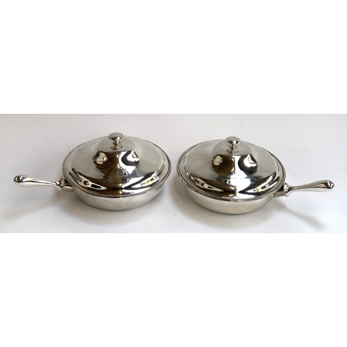 84 - A  pair of Mappin Brothers silver plated three division serving dishes and covers, 23cmD