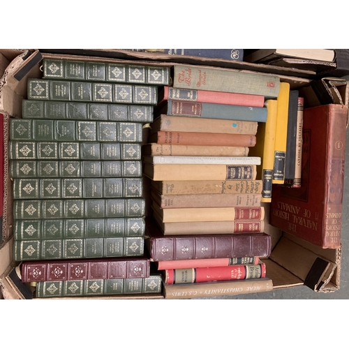 458 - Two mixed boxes of books, many from the set the complete works of Charles Dickens, Centennial Editio... 