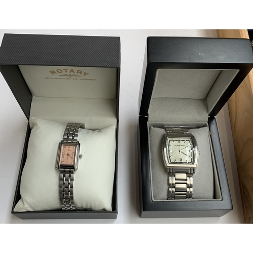 95 - WATCHES/COSTUME JEWELLERY: includes a boxed Rotary woman's watch and boxed man's Austin Reed; plus S... 