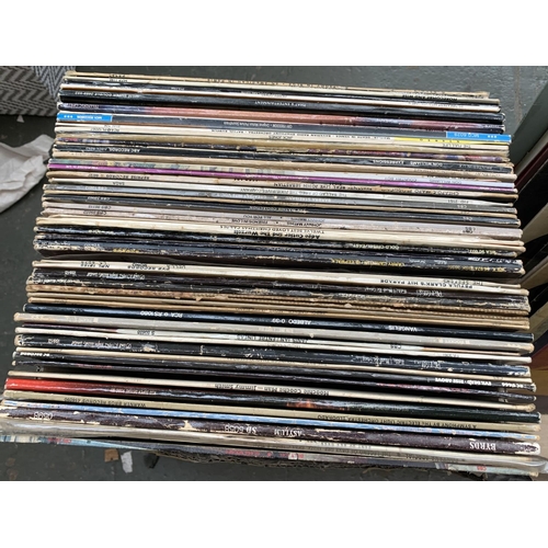 467 - Two boxes of vinyl LPs to include Billy Joel, Dire Straits, Bee Gees, The Shadows, etc