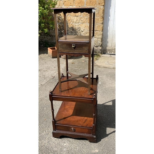 1000 - A George III wash stand, with drawer below, with undershelf, 77cmH; together with a reproduction nig... 