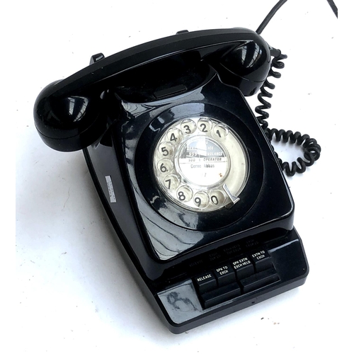 395 - Two rotary dial telephone with label for Cerne Abbas, one green the other black (2)