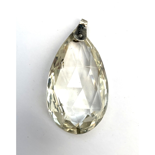 7 - A large Art Deco faceted pale citrine pendant, 4.5cm long, 19.6g