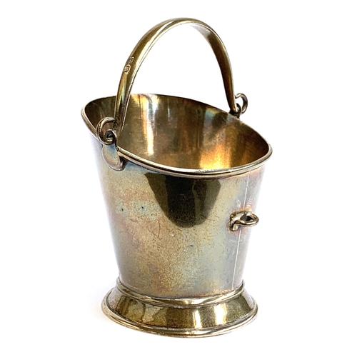 76 - A small late Victorian silver novelty miniature coal scuttle, Birmingham 1896, 2.3ozt