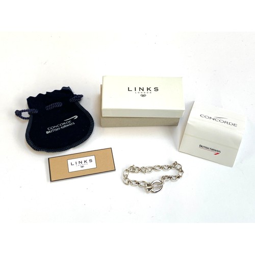 248 - Concorde interest: a Links London silver charm bracelet with Concorde charm, boxed